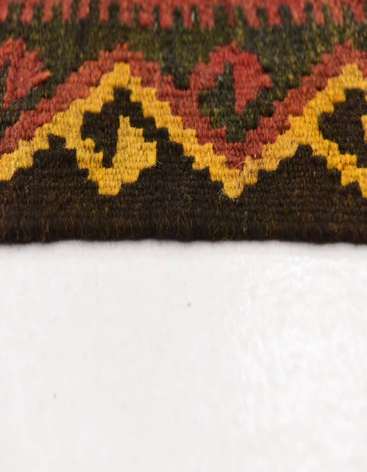 Detail image of  3' 2 x 6' 2  Hand Woven Kilim Maymana Wool Rug