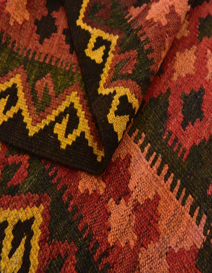 Detail image of  3' 2 x 6' 2  Hand Woven Kilim Maymana Wool Rug