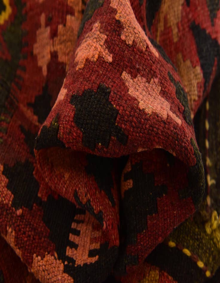 Detail image of  3' 2 x 6' 2  Hand Woven Kilim Maymana Wool Rug