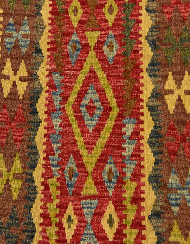 Detail image of  3' 4 x 5' 3  Hand Woven Kilim Maymana Wool Rug