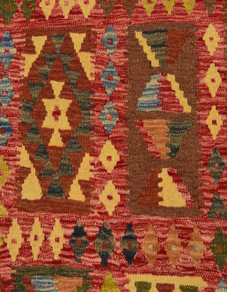 Detail image of  3' 3 x 4' 10  Hand Woven Kilim Maymana Wool Rug