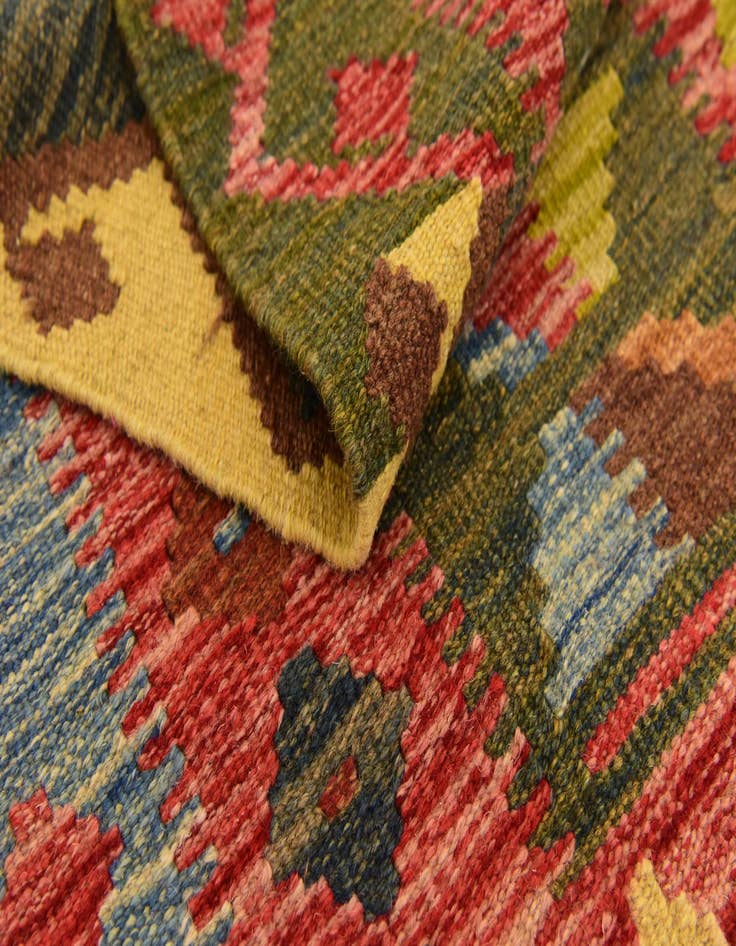 Detail image of  3' 3 x 4' 10  Hand Woven Kilim Maymana Wool Rug