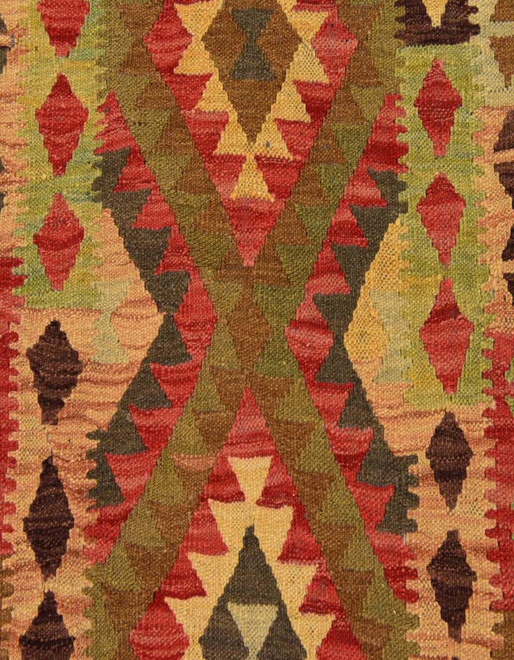 Detail image of  3' 3 x 5'  Hand Woven Kilim Maymana Wool Rug