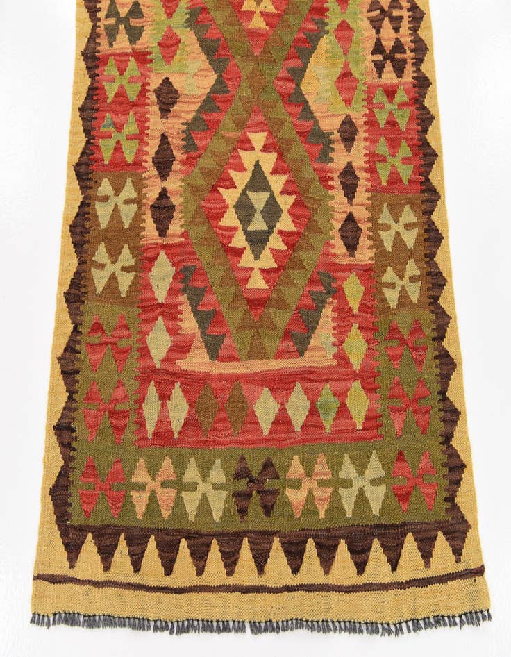 Detail image of  3' 3 x 5'  Hand Woven Kilim Maymana Wool Rug