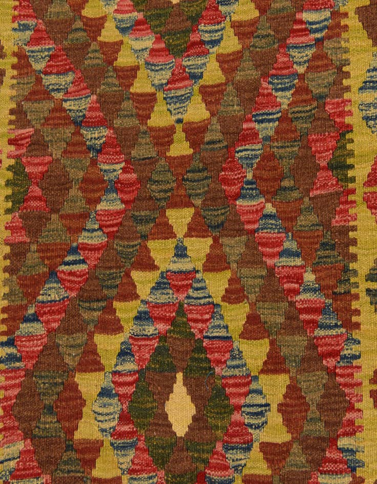Detail image of  3' 5 x 4' 3  Hand Woven Kilim Maymana Wool Rug