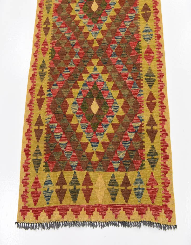 Detail image of  3' 5 x 4' 3  Hand Woven Kilim Maymana Wool Rug