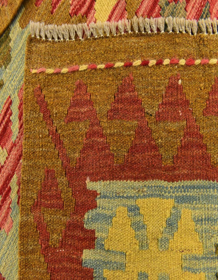 Detail image of 3' 6 x 6' 2 Hand Woven Kilim Maymana Wool Rug