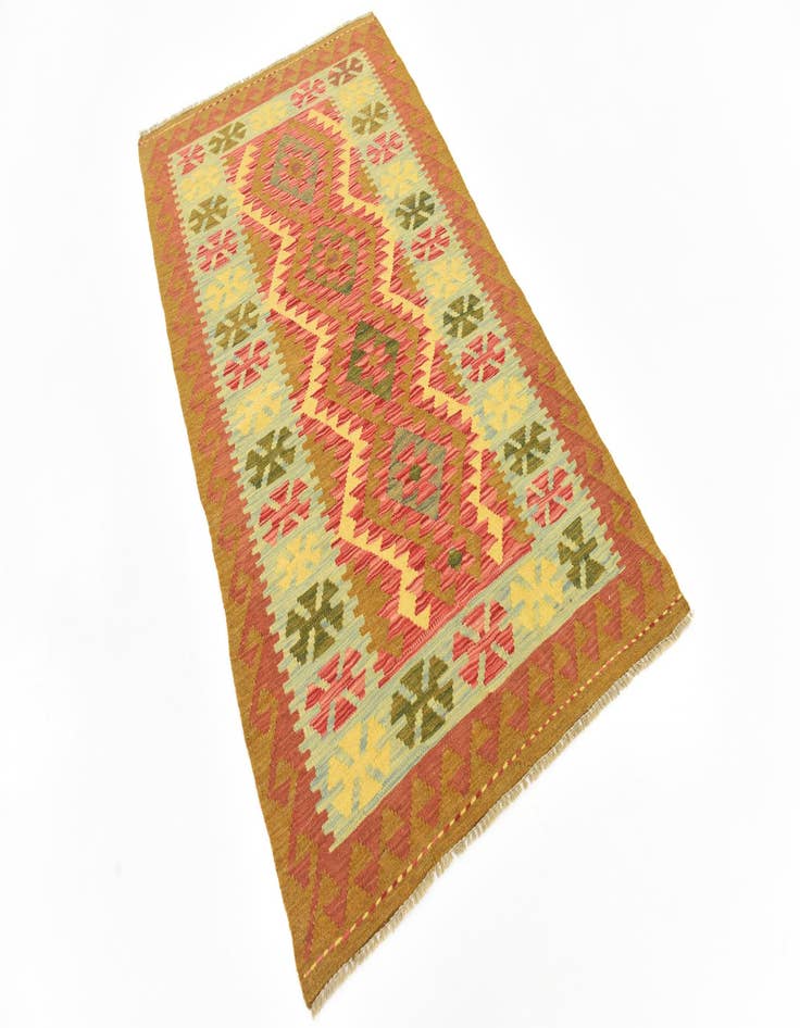 Detail image of 3' 6 x 6' 2 Hand Woven Kilim Maymana Wool Rug