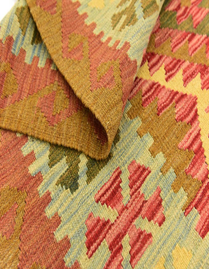 Detail image of 3' 6 x 6' 2 Hand Woven Kilim Maymana Wool Rug