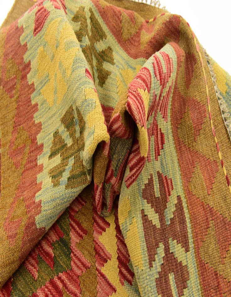 Detail image of 3' 6 x 6' 2 Hand Woven Kilim Maymana Wool Rug