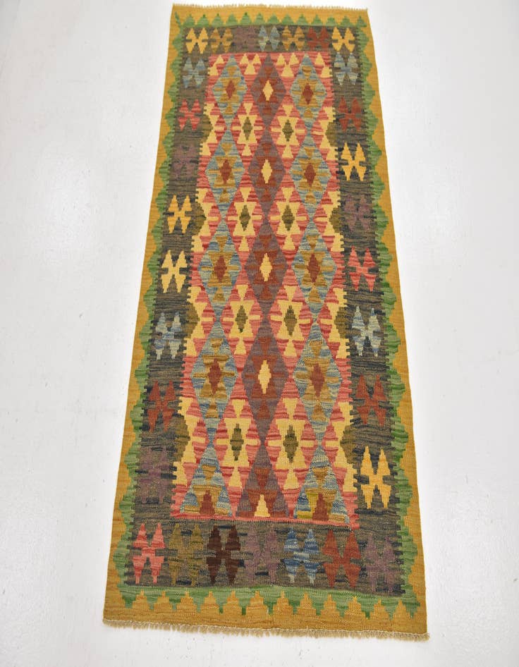 Detail image of  3' 2 x 4' 10  Hand Woven Kilim Maymana Wool Rug