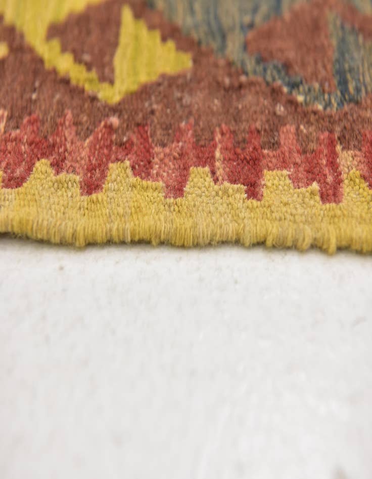 Detail image of  3' 2 x 5'  Hand Woven Kilim Maymana Wool Rug