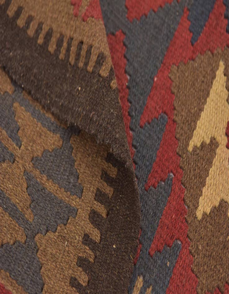 Detail image of  3' 2 x 4' 10  Hand Woven Kilim Maymana Wool Rug
