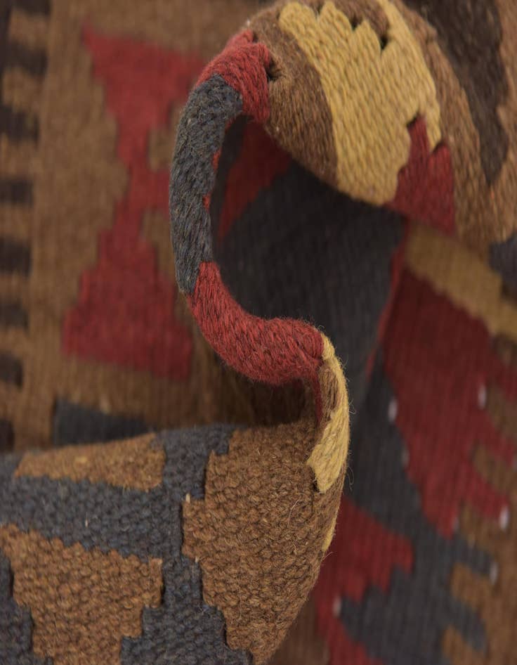 Detail image of  3' 2 x 4' 10  Hand Woven Kilim Maymana Wool Rug