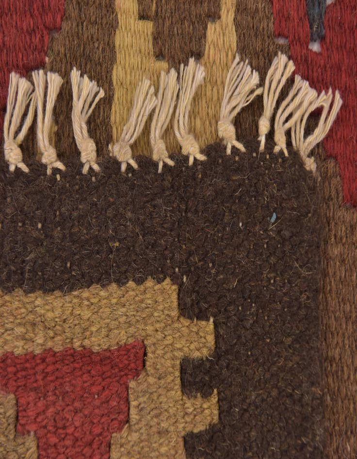 Detail image of  3' 2 x 4' 10  Hand Woven Kilim Maymana Wool Rug