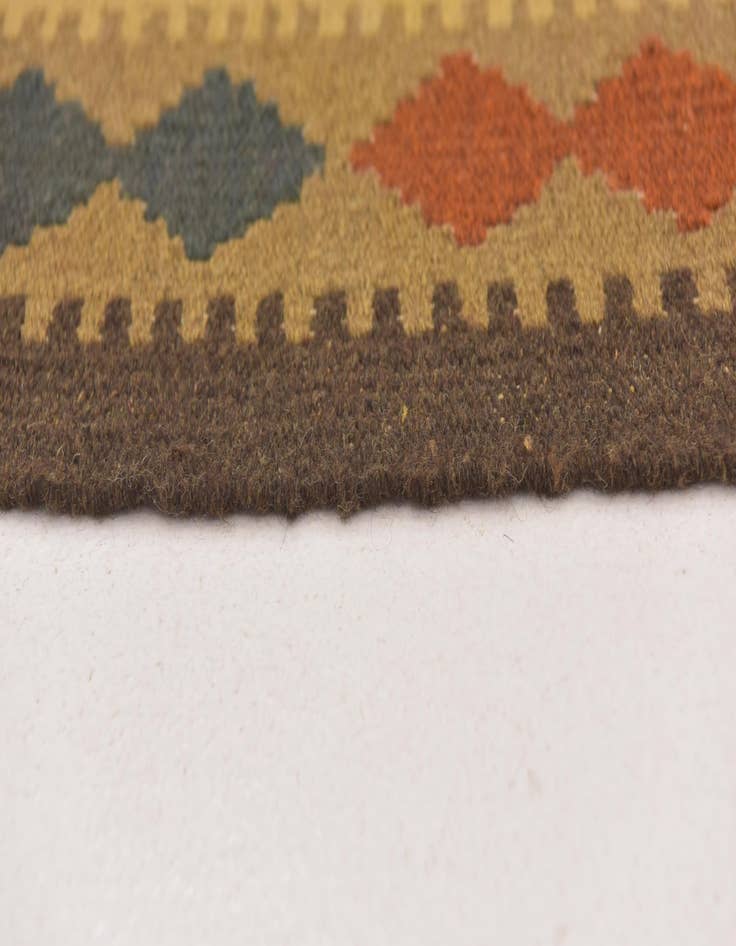 Detail image of  3' 2 x 6'  Hand Woven Kilim Maymana Wool Rug