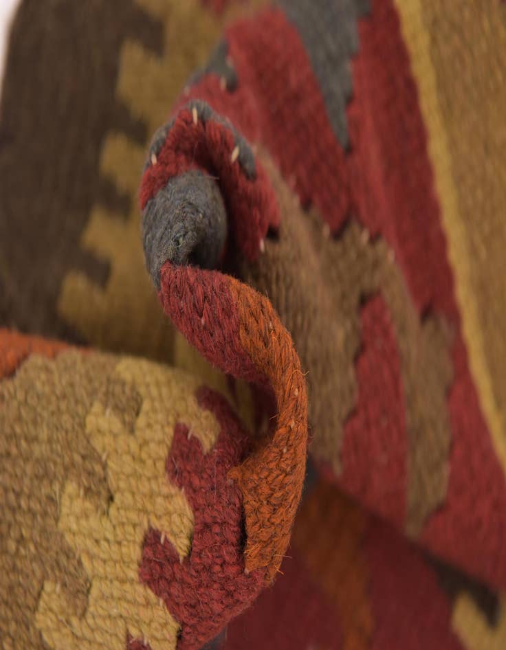 Detail image of  3' 2 x 6'  Hand Woven Kilim Maymana Wool Rug