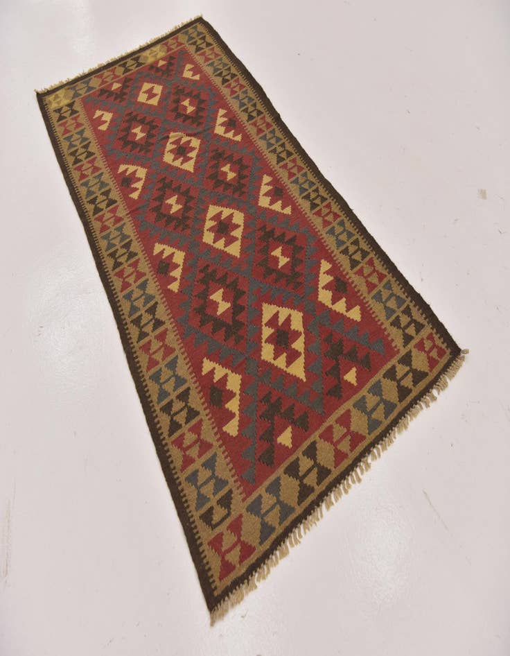 Detail image of  3' 5 x 6' 5  Hand Woven Kilim Maymana Wool Rug