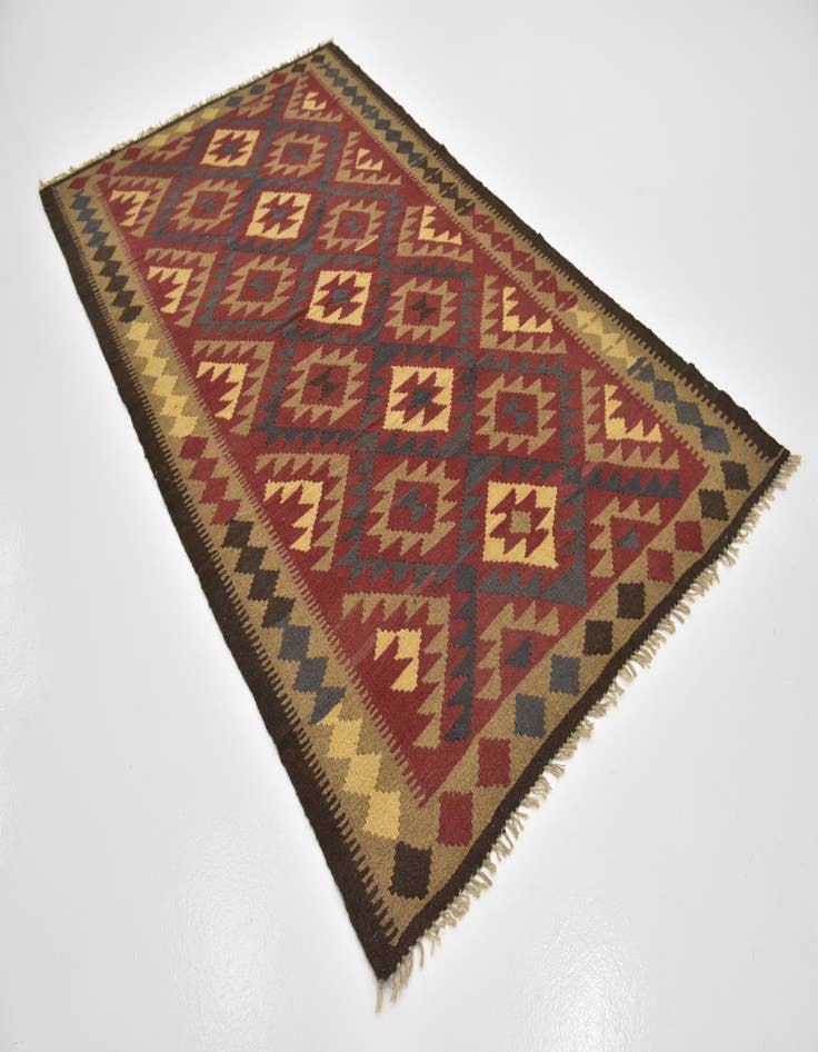 Detail image of  5' x 8' 5  Hand Woven Kilim Maymana Wool Rug