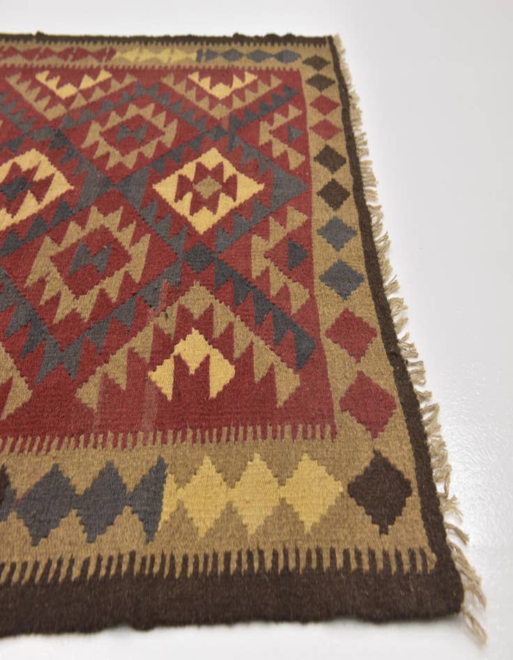 Detail image of  5' x 8' 5  Hand Woven Kilim Maymana Wool Rug