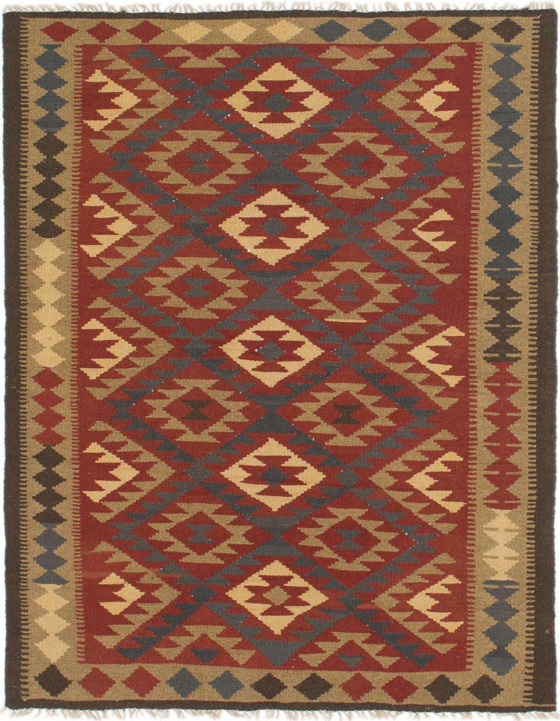 Primary image  5' x 8' 5  Hand Woven Kilim Maymana Wool Rug
