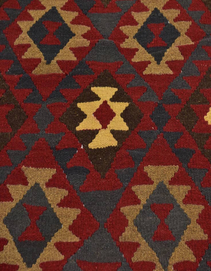 Detail image of  5' 2 x 8' 2  Hand Woven Kilim Maymana Wool Rug