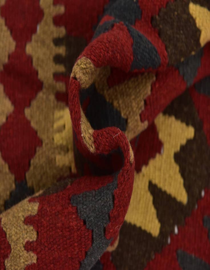 Detail image of  5' 2 x 8' 2  Hand Woven Kilim Maymana Wool Rug