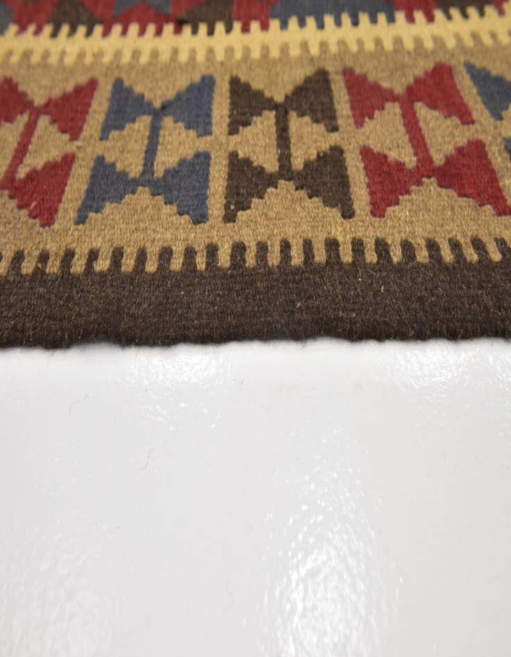 Detail image of  5' 2 x 8'  Hand Woven Kilim Maymana Wool Rug