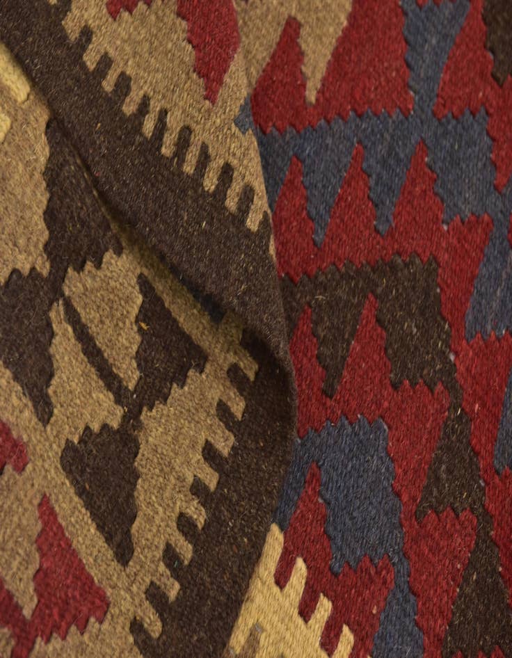 Detail image of  5' 2 x 8'  Hand Woven Kilim Maymana Wool Rug