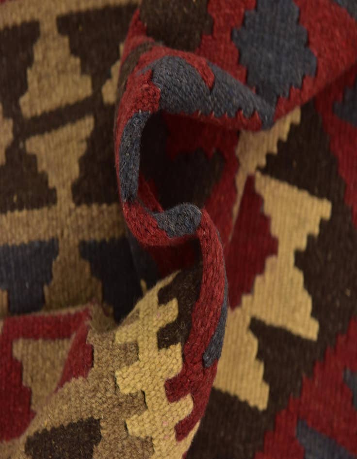 Detail image of  5' 2 x 8'  Hand Woven Kilim Maymana Wool Rug