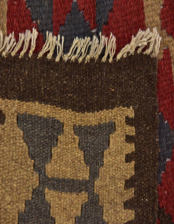 Detail image of  5' 2 x 8'  Hand Woven Kilim Maymana Wool Rug