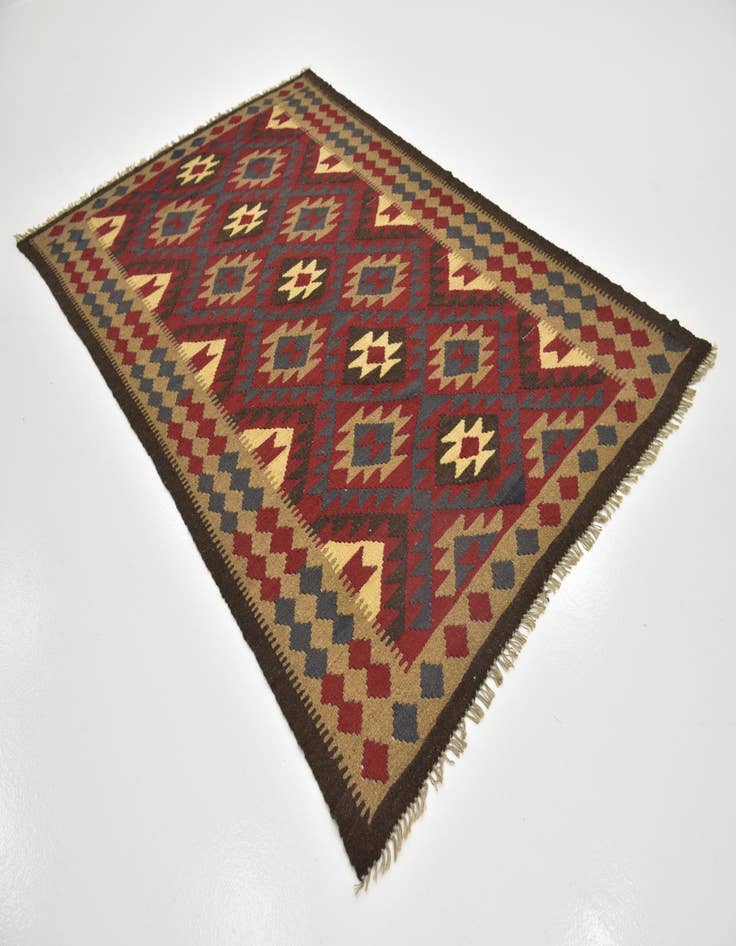 Detail image of  5' 5 x 8' 3  Hand Woven Kilim Maymana Wool Rug