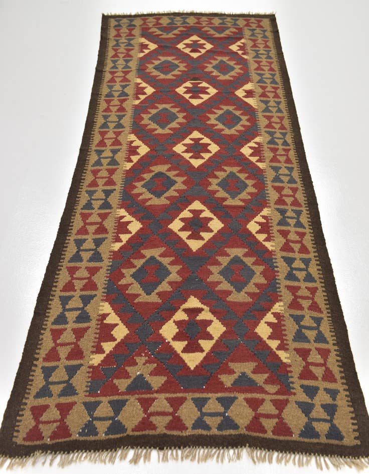 Detail image of  4' 9 x 8' 4  Hand Woven Kilim Maymana Wool Rug