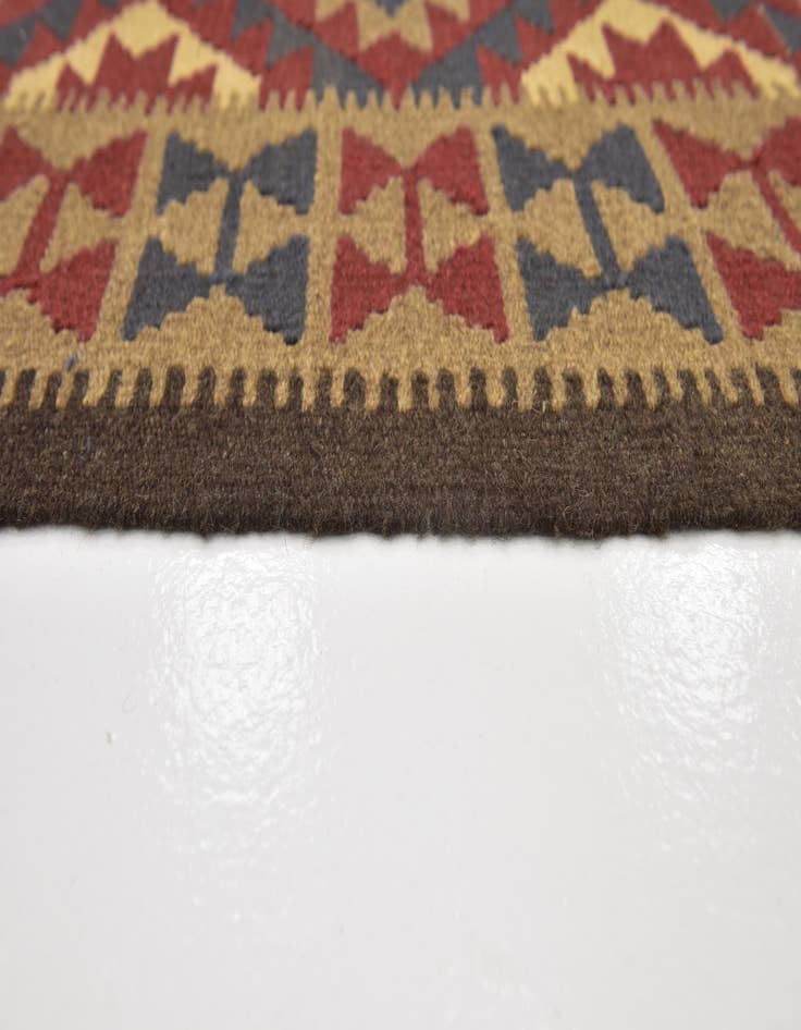 Detail image of  4' 9 x 8' 4  Hand Woven Kilim Maymana Wool Rug