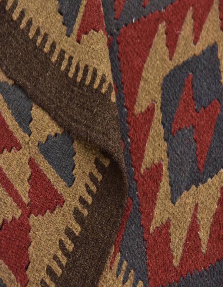 Detail image of  4' 9 x 8' 4  Hand Woven Kilim Maymana Wool Rug