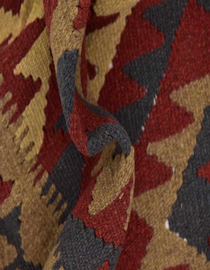 Detail image of  4' 9 x 8' 4  Hand Woven Kilim Maymana Wool Rug