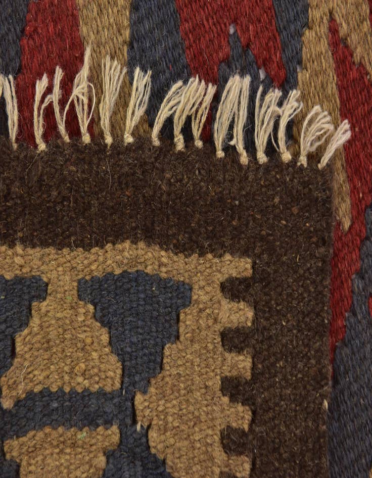 Detail image of  4' 9 x 8' 4  Hand Woven Kilim Maymana Wool Rug