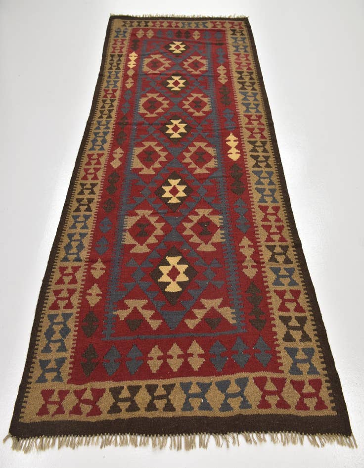 Detail image of  4' 9 x 8' 4  Hand Woven Kilim Maymana Wool Rug