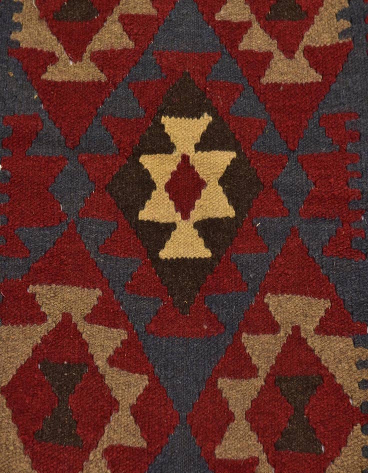 Detail image of  4' 9 x 8' 4  Hand Woven Kilim Maymana Wool Rug