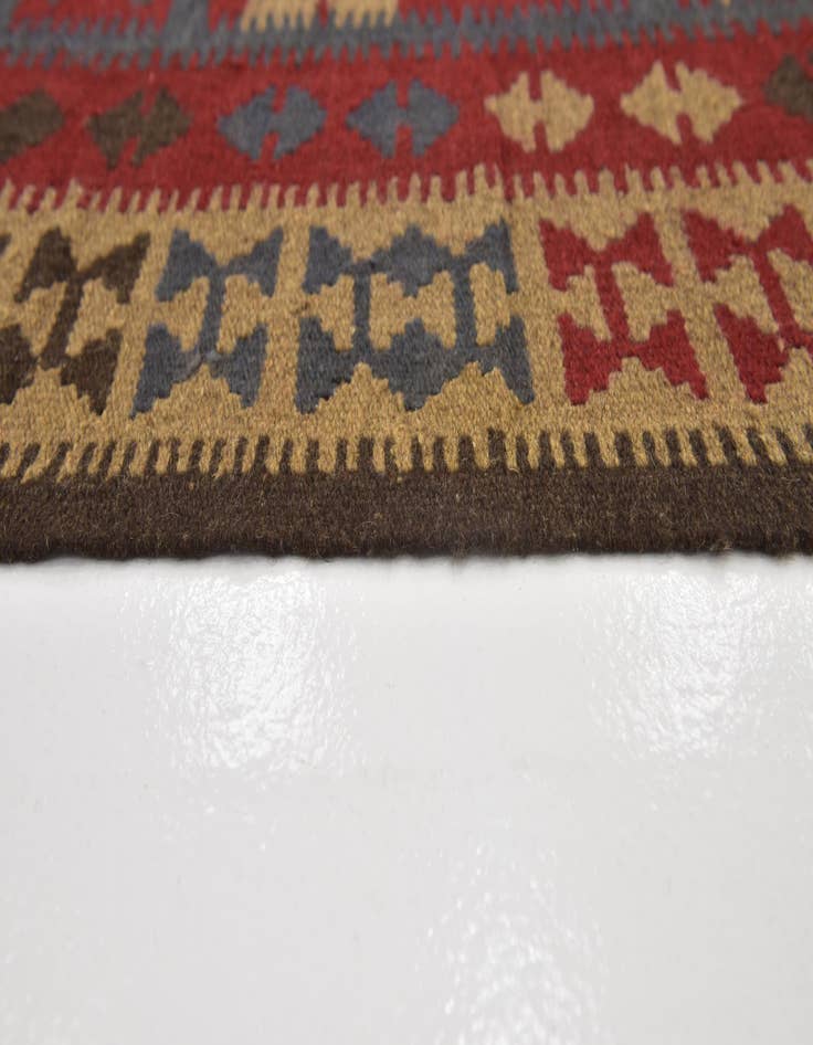 Detail image of  4' 9 x 8' 4  Hand Woven Kilim Maymana Wool Rug