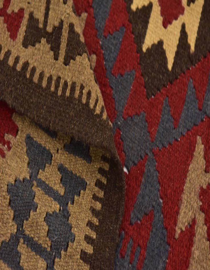 Detail image of  4' 9 x 8' 4  Hand Woven Kilim Maymana Wool Rug