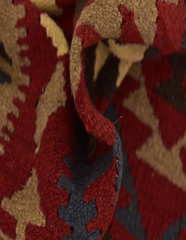 Detail image of  4' 9 x 8' 4  Hand Woven Kilim Maymana Wool Rug