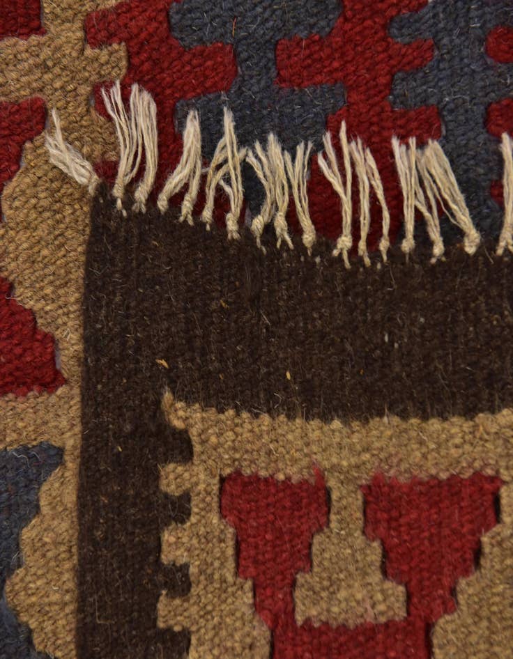 Detail image of  4' 9 x 8' 4  Hand Woven Kilim Maymana Wool Rug