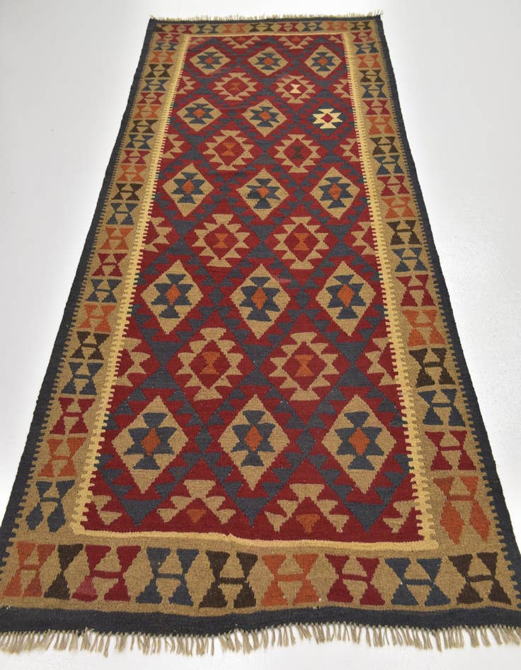 Detail image of  5' 2 x 8' 6  Hand Woven Kilim Maymana Wool Rug