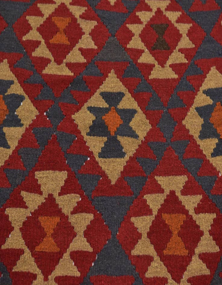 Detail image of  5' 2 x 8' 6  Hand Woven Kilim Maymana Wool Rug