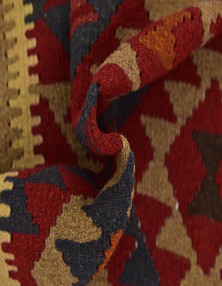 Detail image of  5' 2 x 8' 6  Hand Woven Kilim Maymana Wool Rug