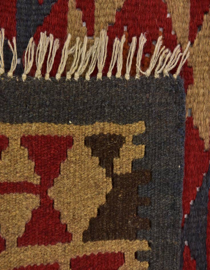 Detail image of  5' 2 x 8' 6  Hand Woven Kilim Maymana Wool Rug