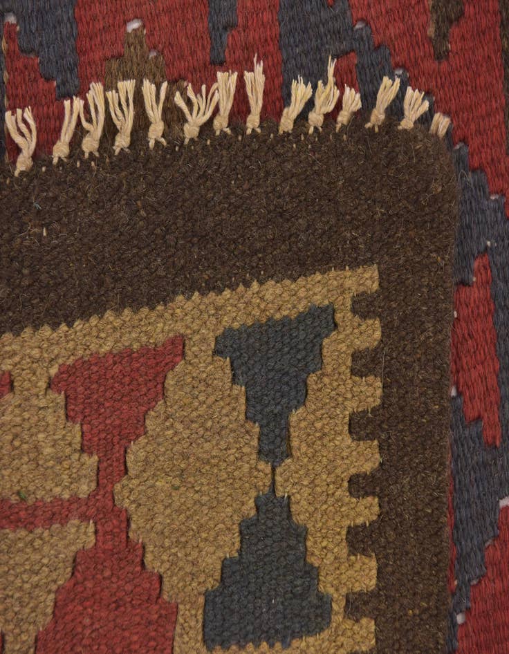 Detail image of  3' 3 x 6' 5  Hand Woven Kilim Maymana Wool Rug