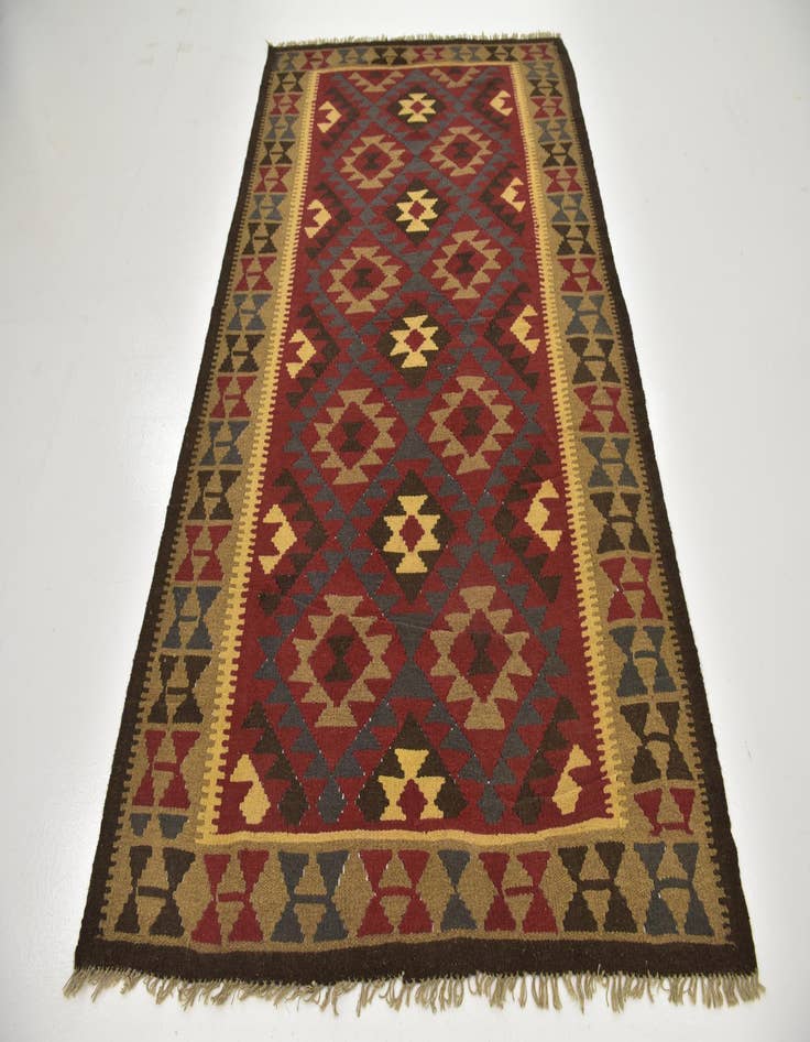 Detail image of  5' 2 x 8' 3  Hand Woven Kilim Maymana Wool Rug