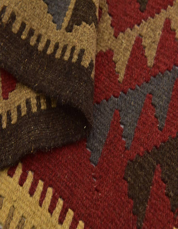 Detail image of  5' 2 x 8' 3  Hand Woven Kilim Maymana Wool Rug